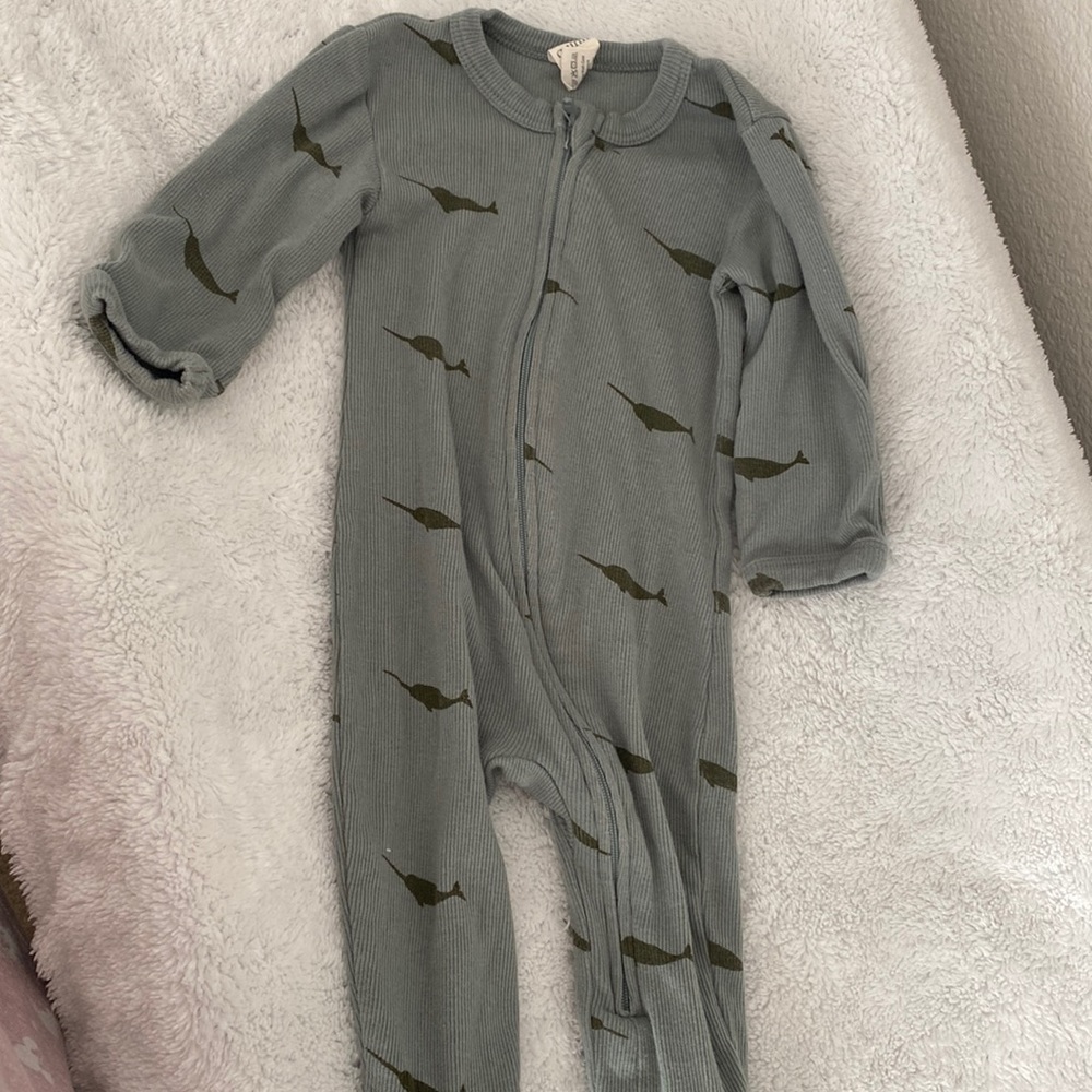 Kate Quinn narwhal zipper footie